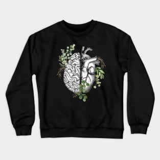 Right balance between brain and heart, leaves eucalyptus, mental health Crewneck Sweatshirt